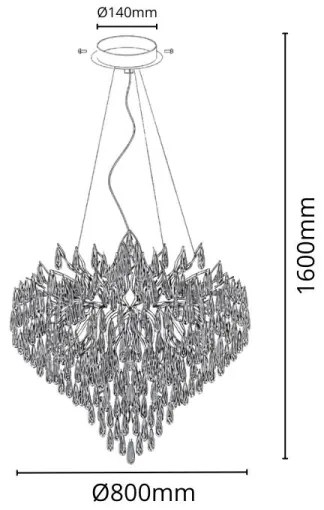 Lustră de cristal pe cablu 12xG9/40W/230V auriu