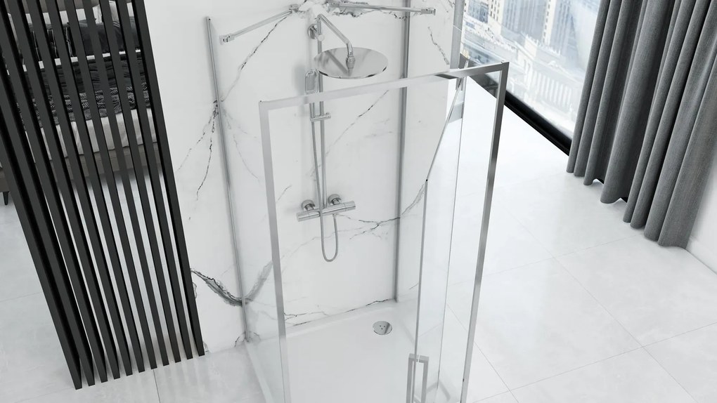 Cabina dus Rapid Swing Crom 100x80cm, Rea