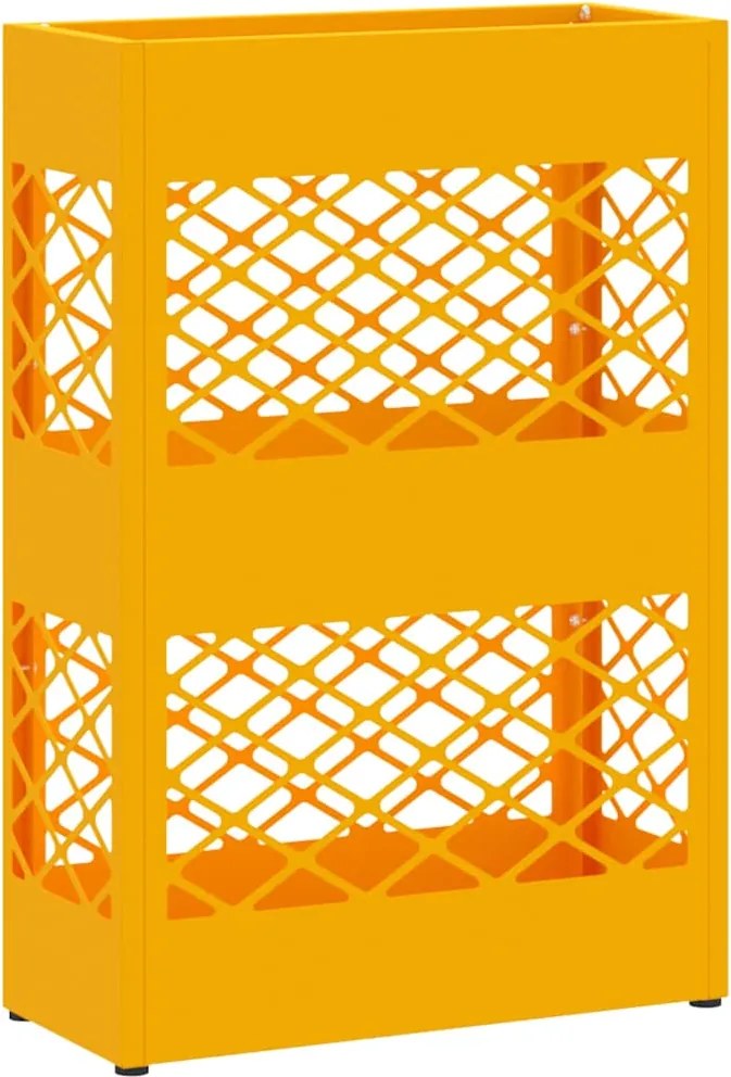 vidaXL Suport pentru umbrele galben muștar 28 x 12 x 41 cm Oțel