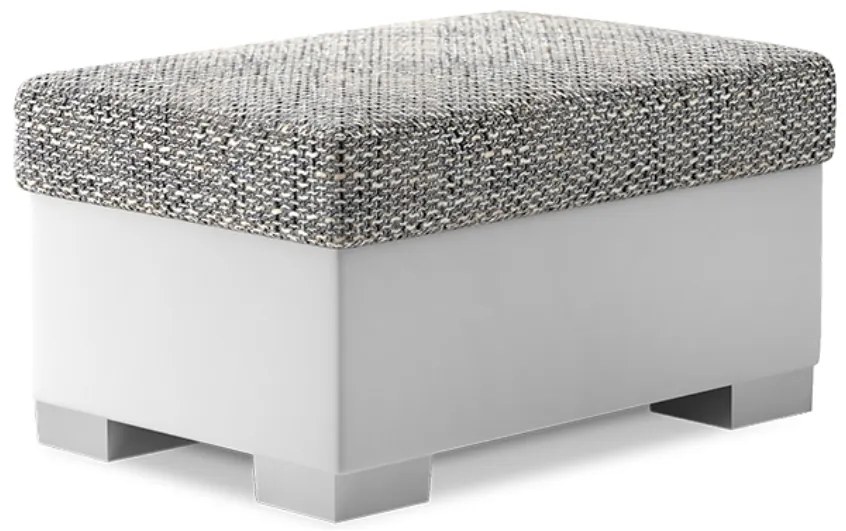 Taburet alb-gri RELTO cu spatiu de depozitare 85x55 cm
