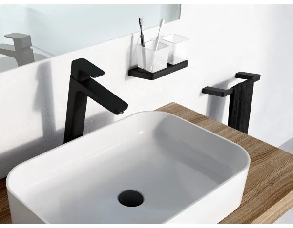 Ravak X070151 - Baterie pentru lavoar FREE, 33,4 cm, neagră