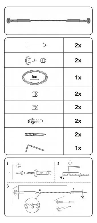 Tijă extensibilă pentru perdele din metal Race - Gardinia