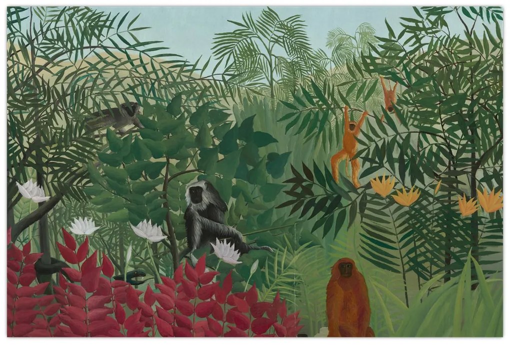 Tablou - Henri Rousseau, Tropical Forest with Monkeys, reproducere (90x60 cm)