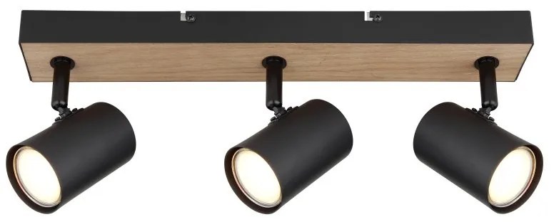 Plafoniera 3L design industrial Robby negru, maro