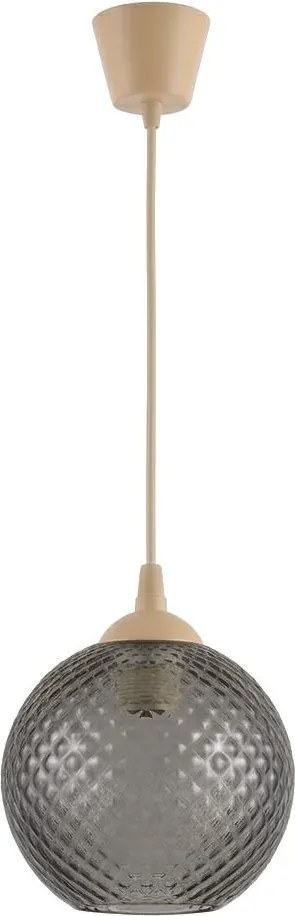 Brilagi - lustră LED suspendată pe cablu R GLASS 1xE27/60W/230V Ø 18 cm bej/gri fumuriu