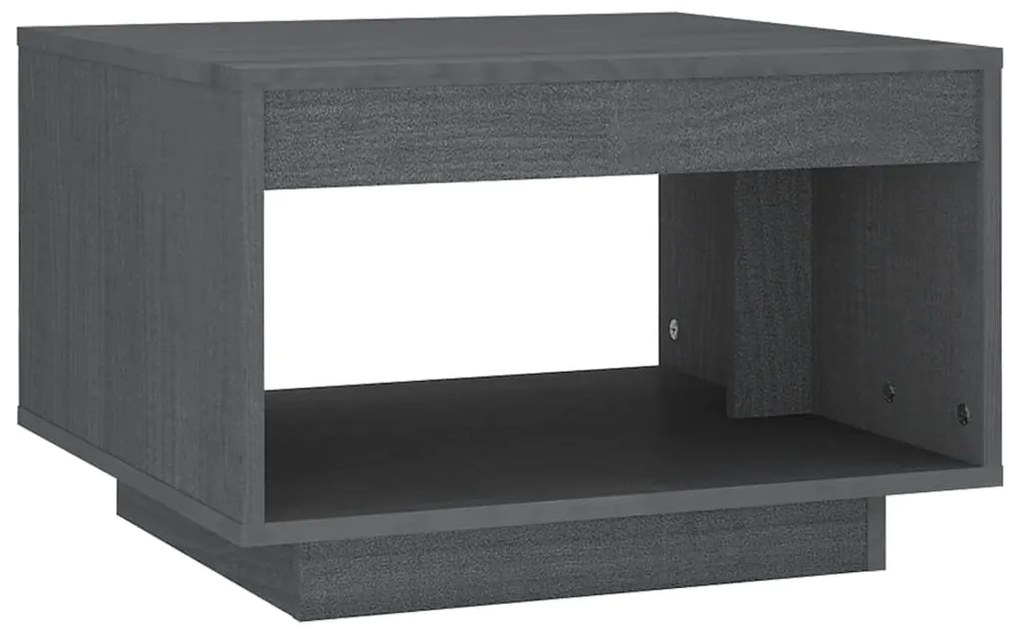 808505 vidaXL Măsuță de cafea, 50x50x33,5 cm, gri, lemn masiv de pin