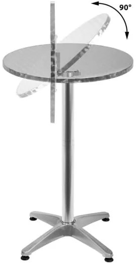 Deuba Masa de bar din aluminiu - Ø60 cm pliabila