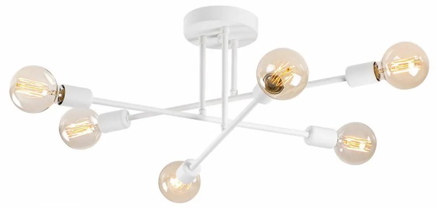 Lustra 6 Becuri Flower - 175, Soclu E27, Max. 40W, Culoare Alb