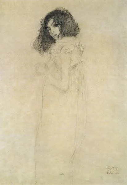 Reproducere Portrait of a young woman, 1896-97, Gustav Klimt