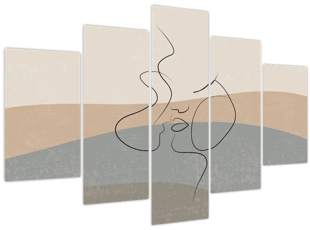 Tablou - Sărut de linie de artă (150x105 cm)