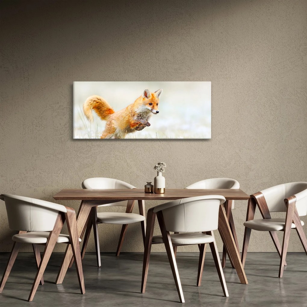 Tablou - Vulpe care sare (120x50 cm)