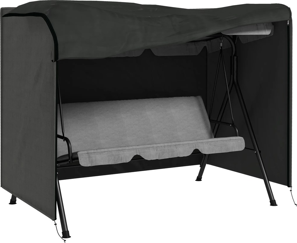 Outsunny Husă pentru balansoar de grădină, husa pentru balansoar Hollywood, prelată de protecție, impermeabilă, 205 x 124 x 164 cm, Gri închis | Aosom Romania