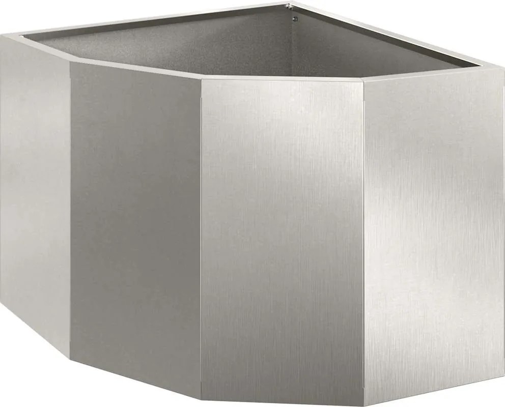 vidaXL Ghiveci de colț Argintiu 45 x 45 x 35 cm Oțel inoxidabil