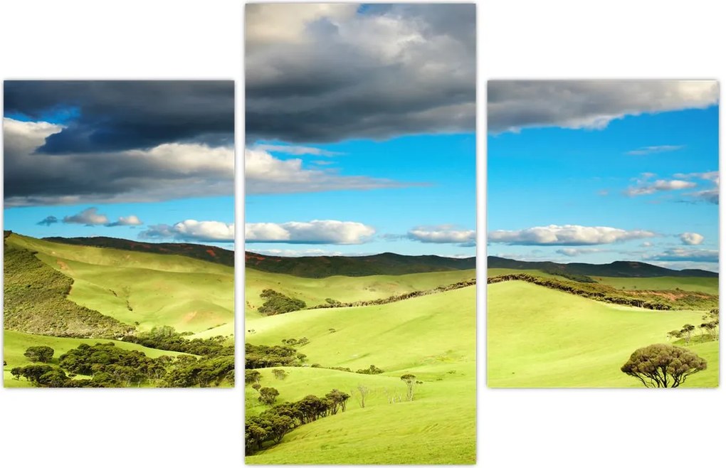 Tablou - Peisaj verde cu dealuri (90x60 cm)