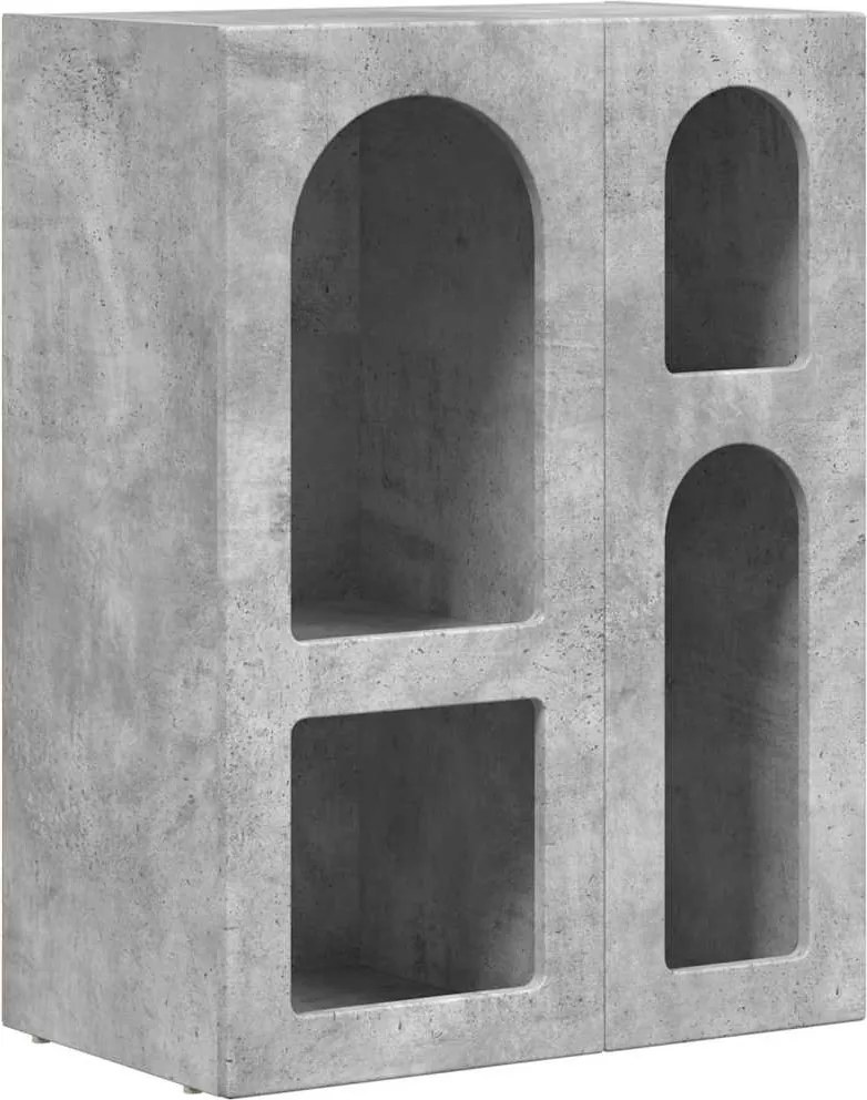 vidaXL Bufet Gri din beton 59 x 35 x 80.5 cm Lemn compozit