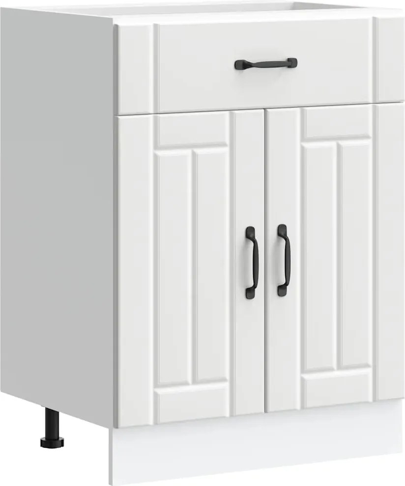 vidaXL Dulap de bază de bucătărie „Lucca” din lemn prelucrat alb