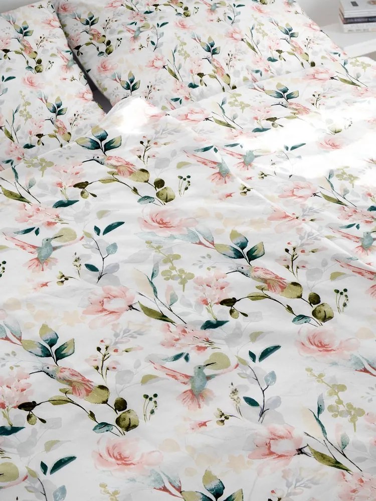 Lenjerie de pat din bumbac FLORI ROZ