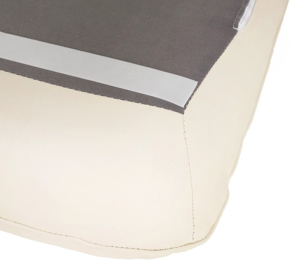 Fotoliu design, piele / piele ecologică, crem / negru, LINSY