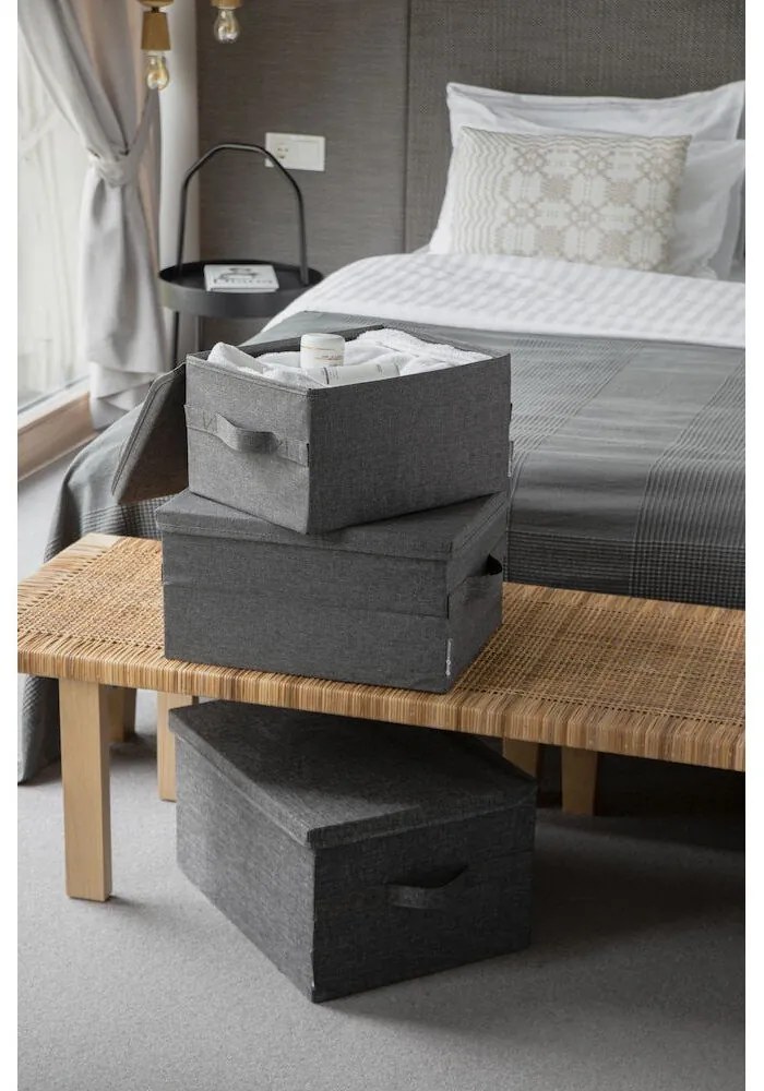 Cutie de depozitare gri din material textil cu capac 35x19x26 cm Soft Storage – Bigso Box of Sweden