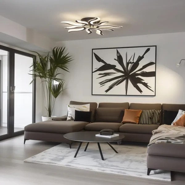 Lustră LED dimabilă aplicată Brilagi TWIST LED/65W/230V 3000-6500K negru + telecomandă