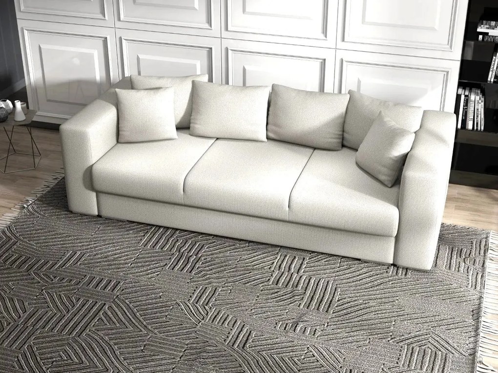 Canapea extensibilă dumonde cu ladă de depozitare si sezut confortabil din spuma high-density, Gloria Enjoy Beige 240x100 cm