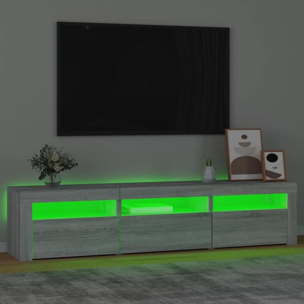Comoda TV cu lumini LED, gri sonoma, 180x35x40 cm 1, sonoma gri, 180 x 35 x 40 cm