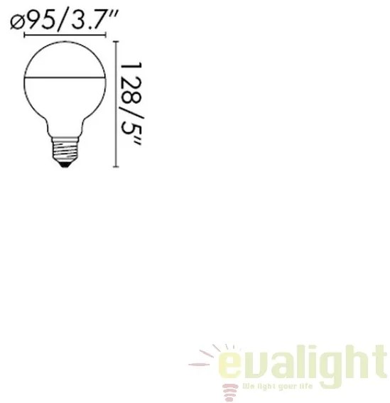 Bec LED decorativ G95 MIRROR E27 4W 2700K 17271