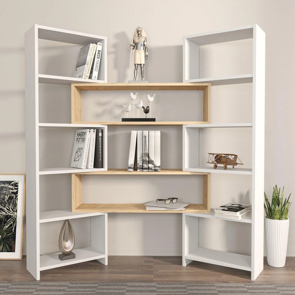 Biblioteca Karayel Colt Stil Rafturi Nenumarate, 163 X 150 X 22 Cm