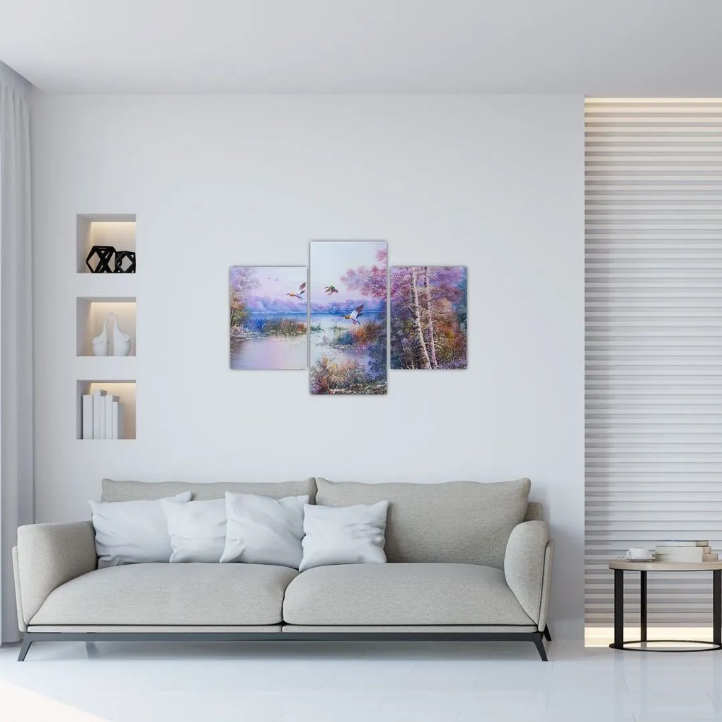 Tablou - Sosirea toamnei, pictură în ulei (90x60 cm)