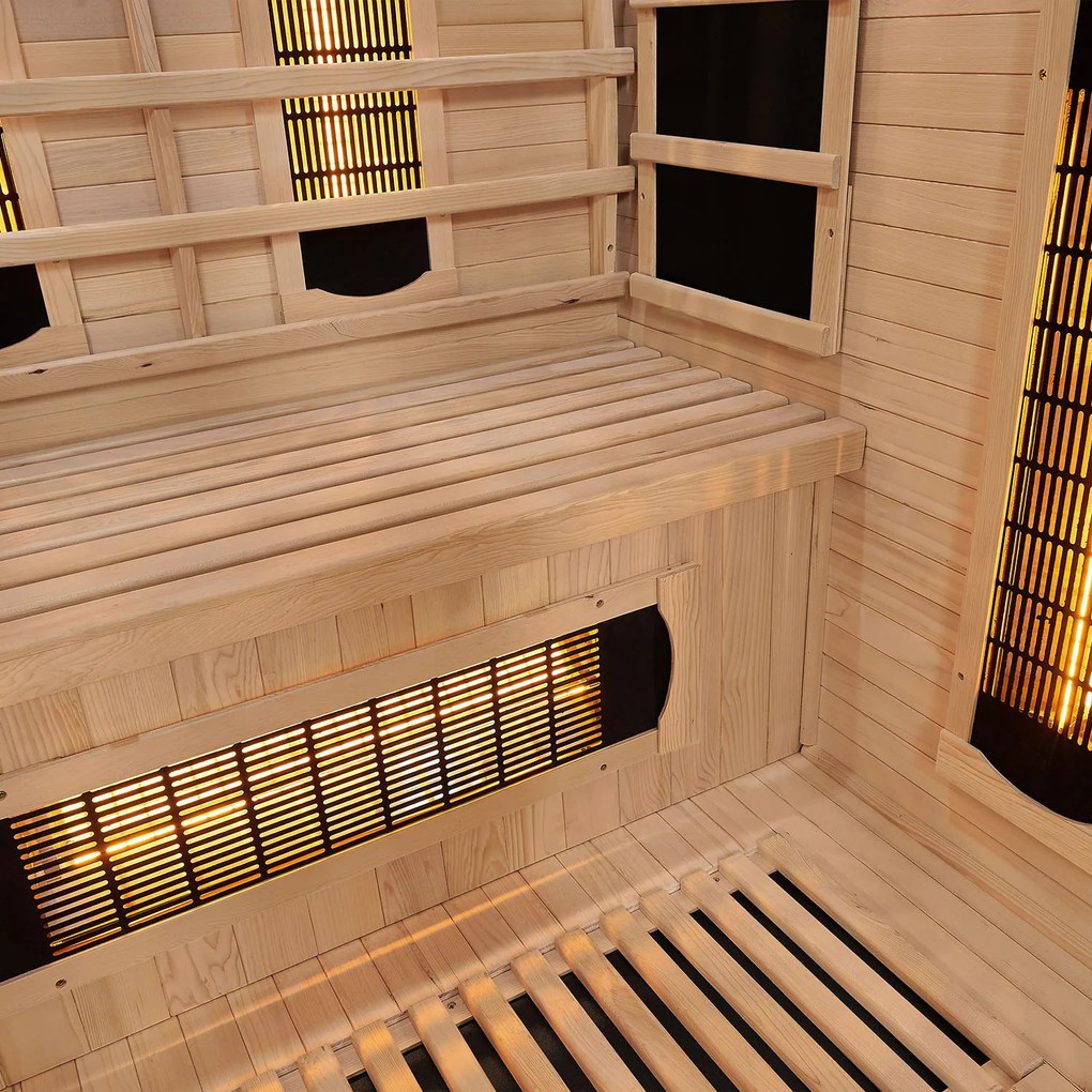 Infračervená sauna Kiruna130 s duálnou technológiou a drevom Hemlock