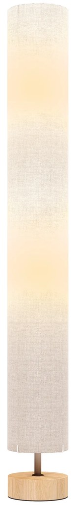 HOMCOM Lampadare de podea pentru living cu abajur din in, comutator de picior, 2 x dulie E27, 120 cm, gri | Aosom Romania