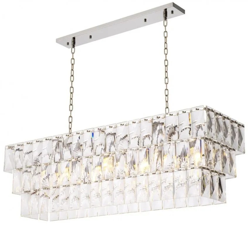 Lustra suspendata design LUX Amazone Rectangular, nickel 115384 HZ