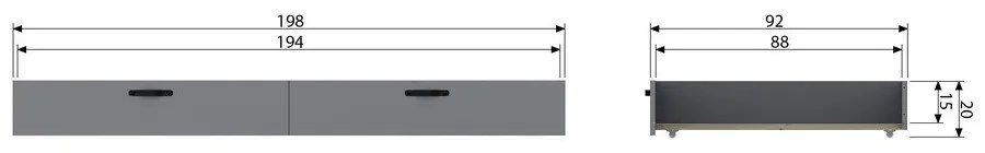 Sertar sub pat gri Morris – WOOOD