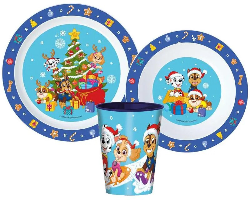Patrula Cățelușilor Holiday Set de masă de Crăciun, set de micro plastic, cu cană de 260 ml
