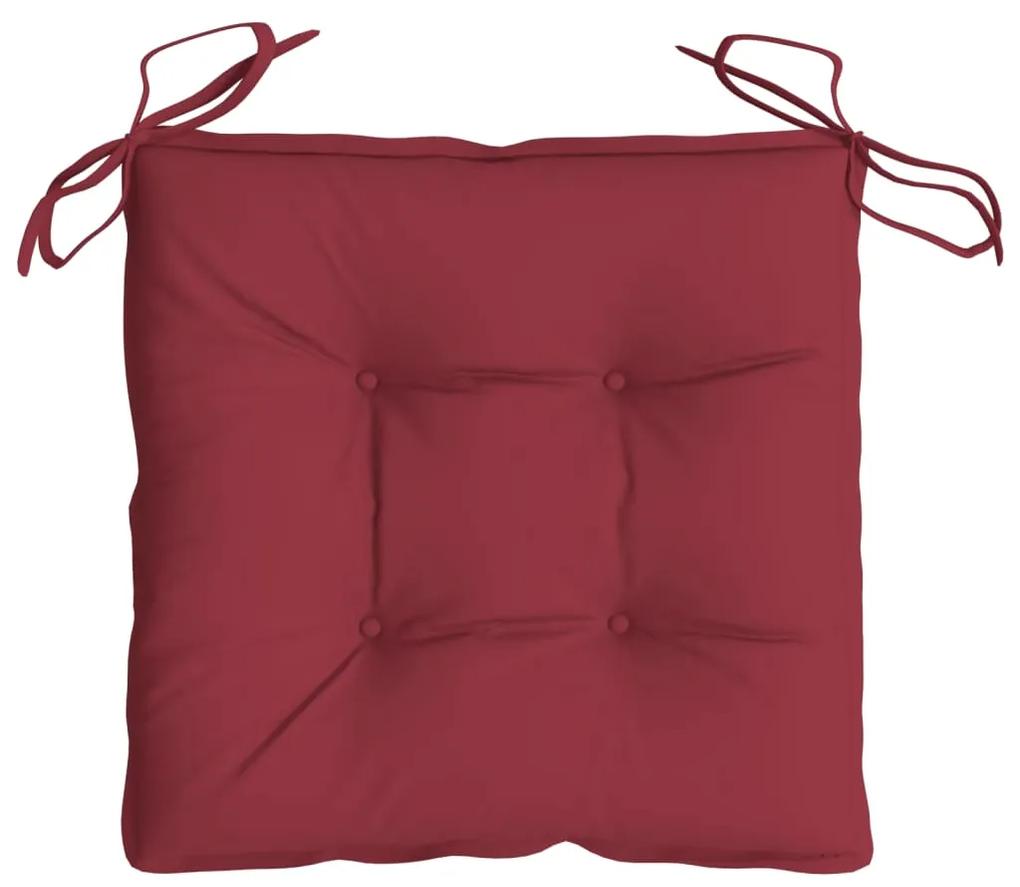 Perne de scaun, 4 buc., rosu vin, 50x50x7 cm, textil 4, Bordo, 50 x 50 x 7 cm