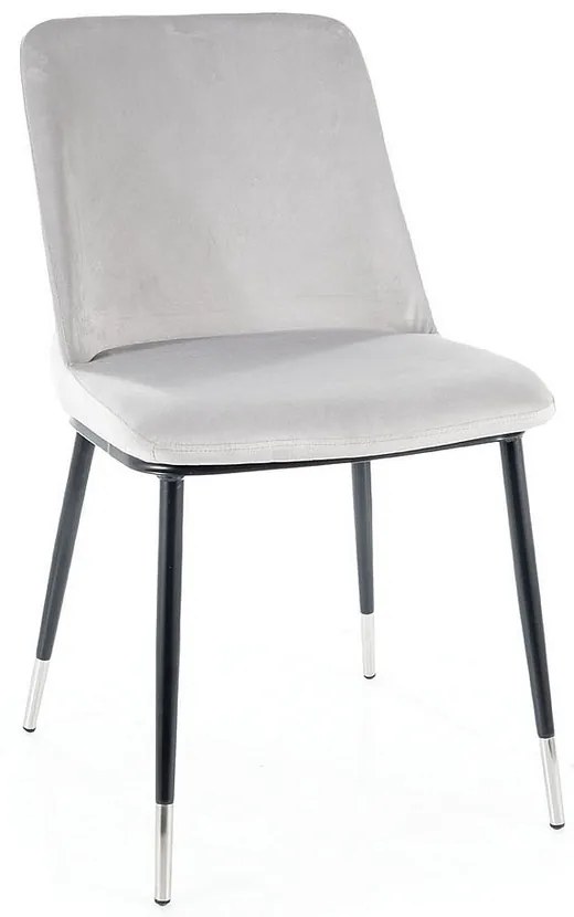 Scaun de bucaterie Jill Velvet, gri deschis