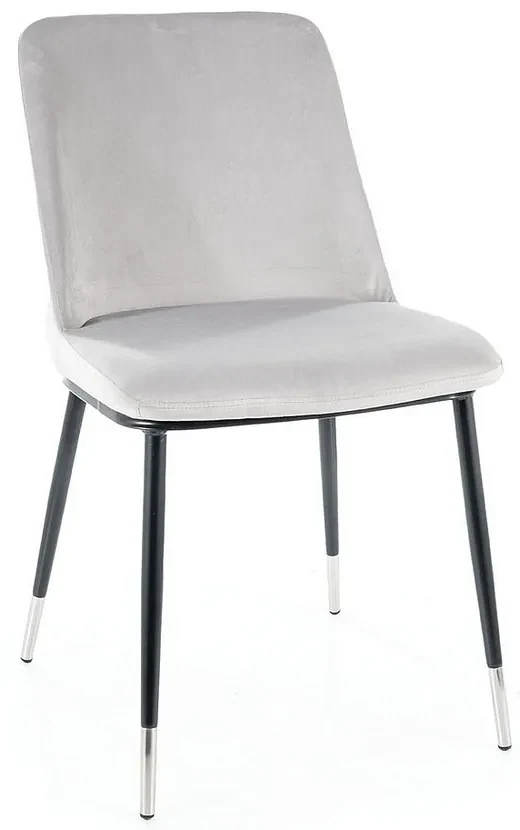 Scaun de bucaterie Jill Velvet, gri deschis