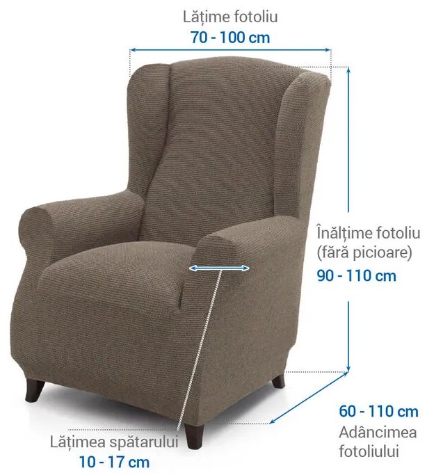 Huse super elastice HARMONIA alunei fotoliu clasic (l. 70 - 100 cm)