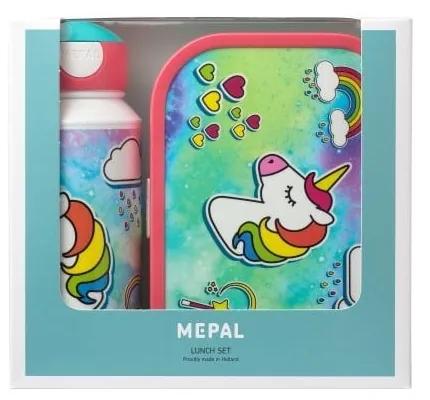 Set cutie pentru gustări și sticlă de apă pentru copii Mepal Unicorn