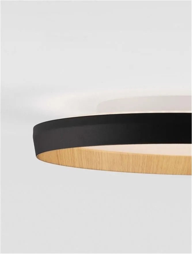 Plafoniera LED design decorativ VOMOS negru/lemn D-40cm