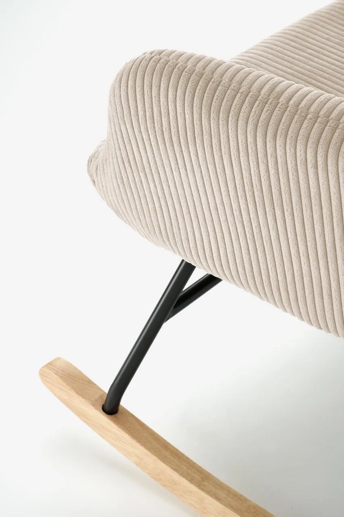 Fotoliu tip balansoar Belmiro velvet crem H92 cm
