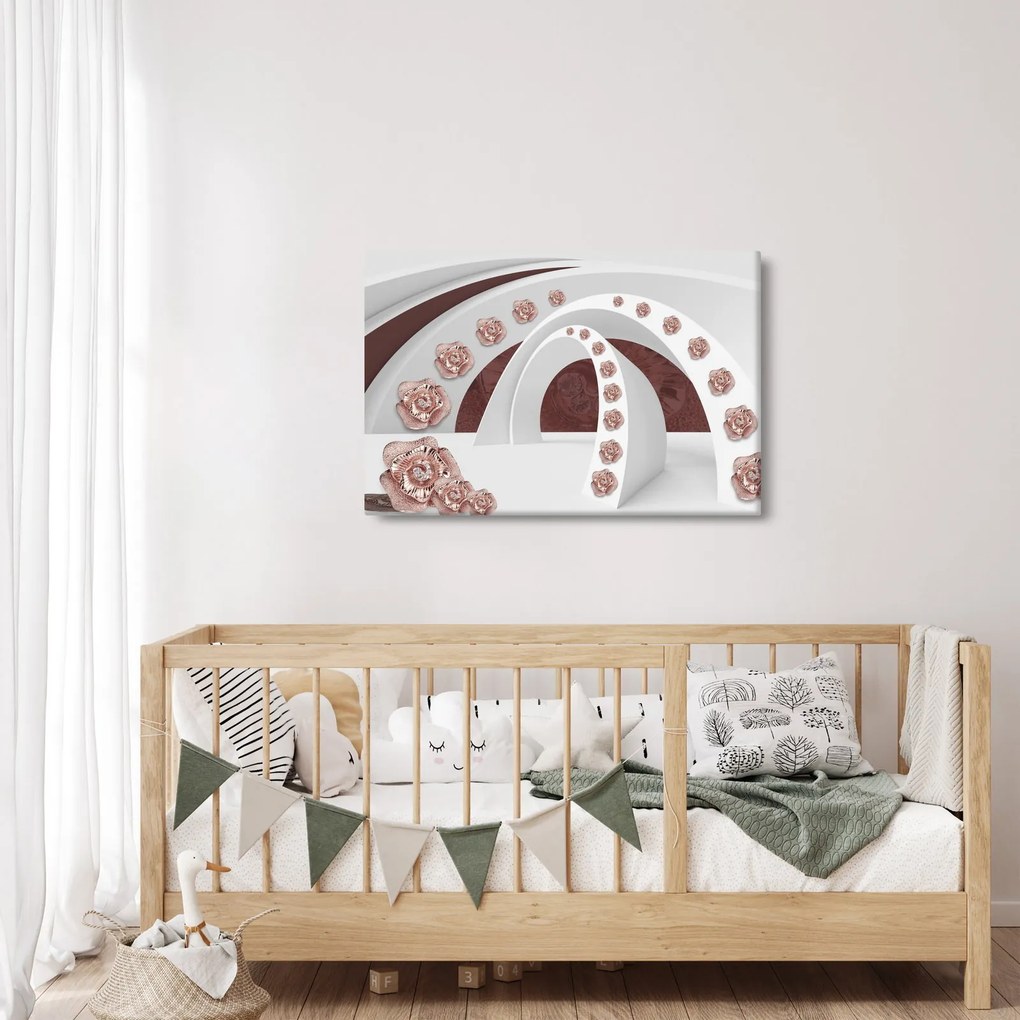 Tablou - Arcade 3D cu flori (90x60 cm)