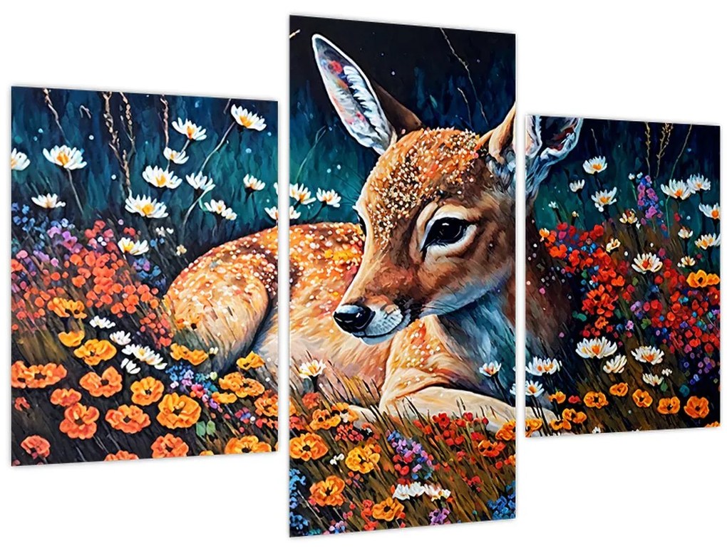 Tablou - Cerb pictat (90x60 cm)