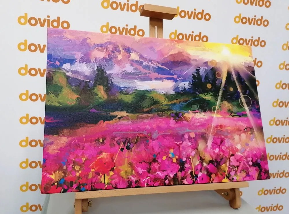 Tablou pictură în ulei peisajul colorat