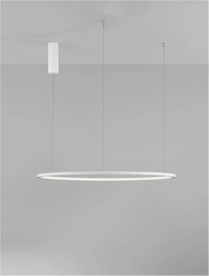 Lustra LED suspendata design modern circular TARQUIN D-80cm alba