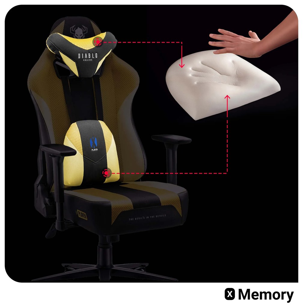 Scaun pentru copii Diablo X-Player 2.0: Dark Sunflower / galben, Kids Size