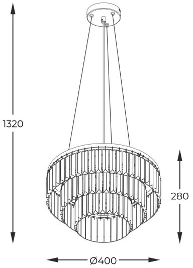 Lustră pe cablu Zuma Line P17127-4-1GD TIFANNY 4xE14/40W/230V auriu