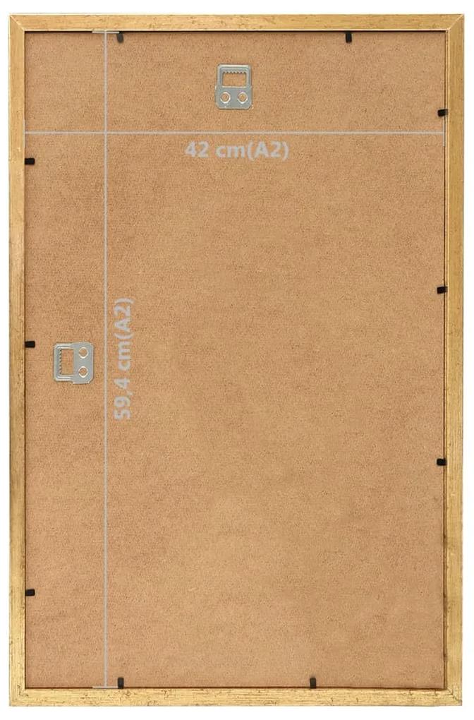 Rame foto colaj pentru perete masa 5 buc. auriu 42x59,4 cm MDF 5, Auriu, 42 x 59.4 cm