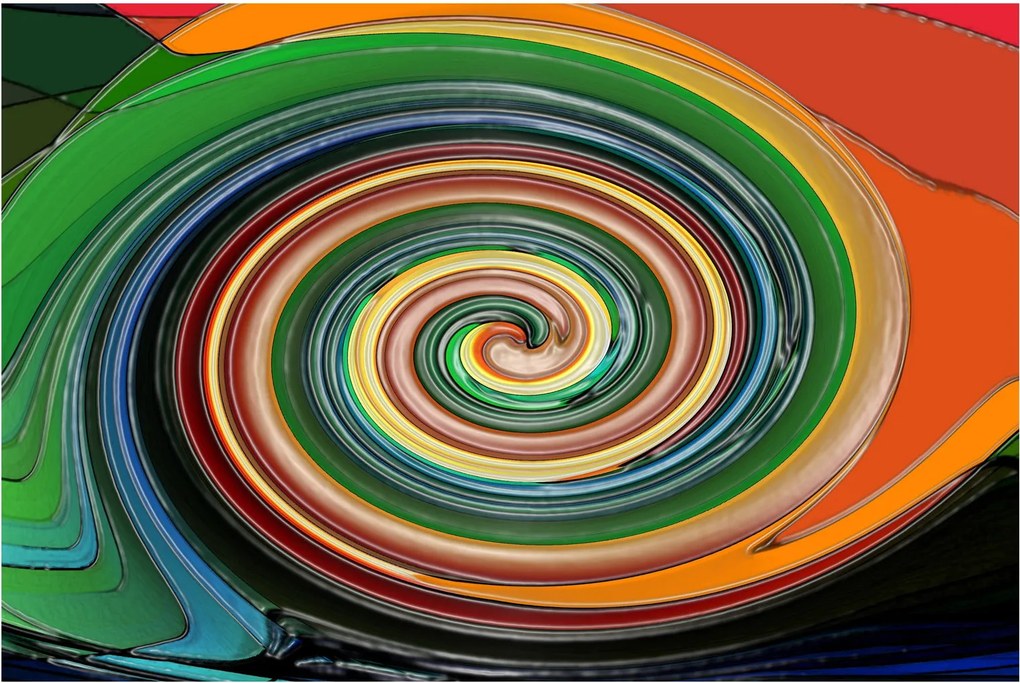 Tablou abstract - spirala colorata (90x60 cm)