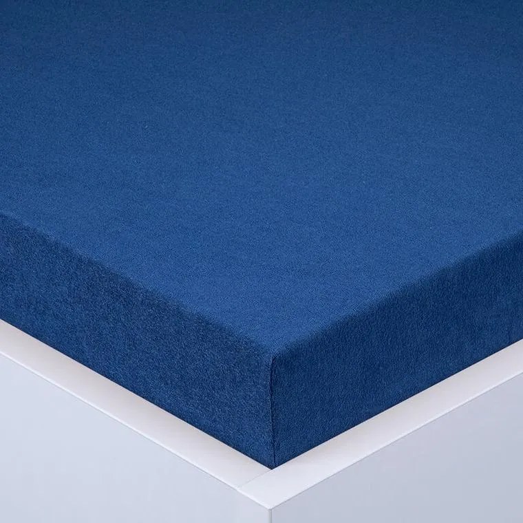 decoDoma Cearşaf cu elastic frotir EXCLUSIVE de culoare albastru regal 160 x 200 cm